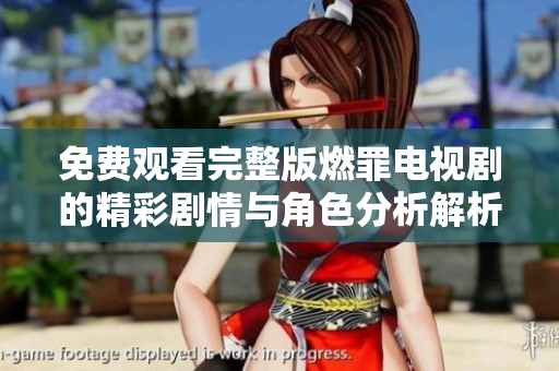 免费观看完整版燃罪电视剧的精彩剧情与角色分析解析