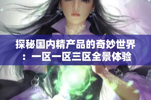 探秘国内精产品的奇妙世界：一区一区三区全景体验