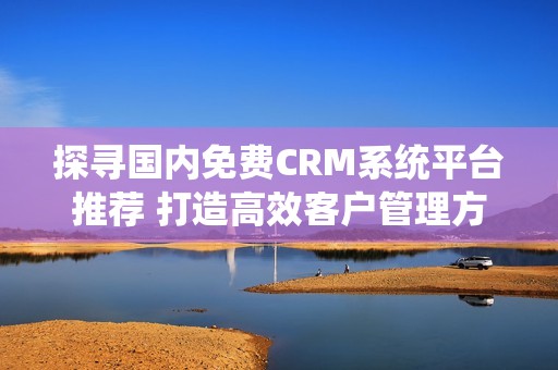 探寻国内免费CRM系统平台推荐 打造高效客户管理方案