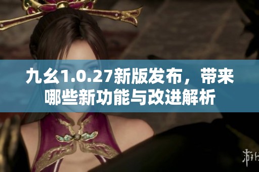 九幺1.0.27新版发布，带来哪些新功能与改进解析