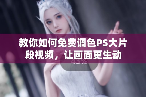 教你如何免费调色PS大片段视频，让画面更生动