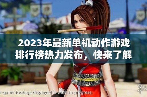2023年最新单机动作游戏排行榜热力发布，快来了解！