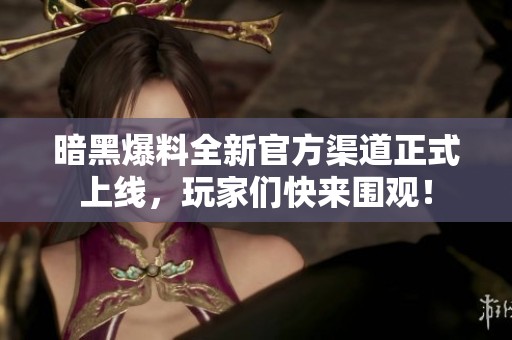 暗黑爆料全新官方渠道正式上线，玩家们快来围观！
