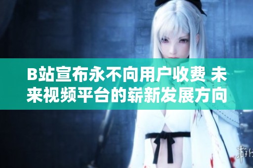 B站宣布永不向用户收费 未来视频平台的崭新发展方向