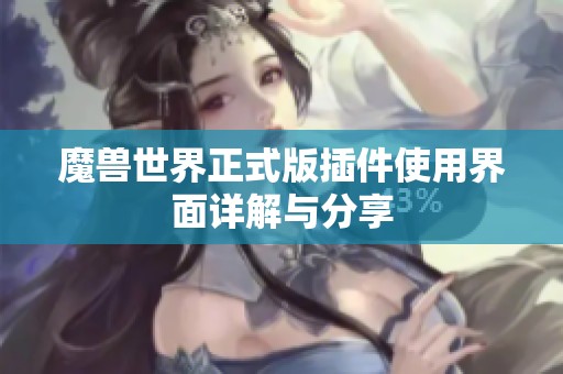 魔兽世界正式版插件使用界面详解与分享