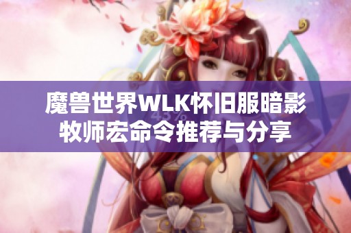 魔兽世界WLK怀旧服暗影牧师宏命令推荐与分享