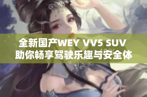 全新国产WEY VV5 SUV 助你畅享驾驶乐趣与安全体验