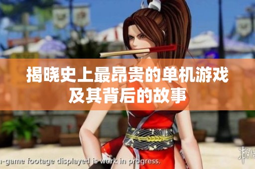 揭晓史上最昂贵的单机游戏及其背后的故事