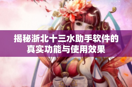 揭秘浙北十三水助手软件的真实功能与使用效果