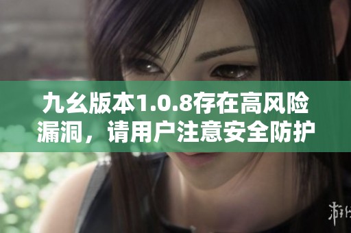 九幺版本1.0.8存在高风险漏洞，请用户注意安全防护