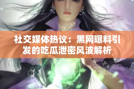 社交媒体热议：黑网曝料引发的吃瓜泄密风波解析