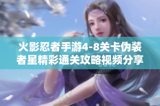 火影忍者手游4-8关卡伪装者星精彩通关攻略视频分享