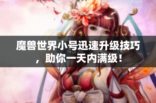 魔兽世界小号迅速升级技巧，助你一天内满级！
