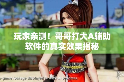 玩家亲测！哥哥打大A辅助软件的真实效果揭秘