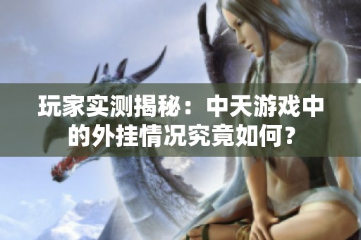 玩家实测揭秘：中天游戏中的外挂情况究竟如何？