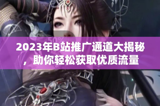 2023年B站推广通道大揭秘，助你轻松获取优质流量