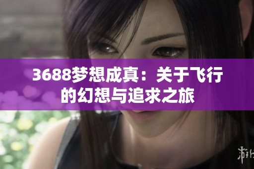 3688梦想成真：关于飞行的幻想与追求之旅