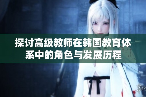 探讨高级教师在韩国教育体系中的角色与发展历程