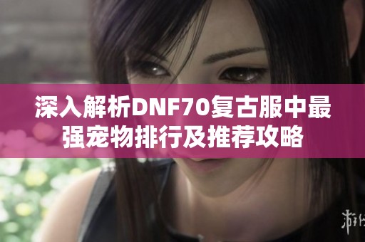 深入解析DNF70复古服中最强宠物排行及推荐攻略