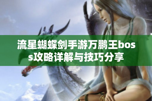 流星蝴蝶剑手游万鹏王boss攻略详解与技巧分享
