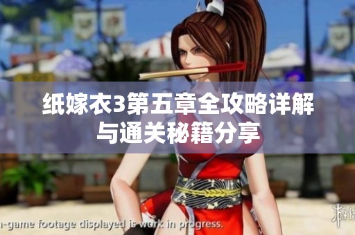 纸嫁衣3第五章全攻略详解与通关秘籍分享