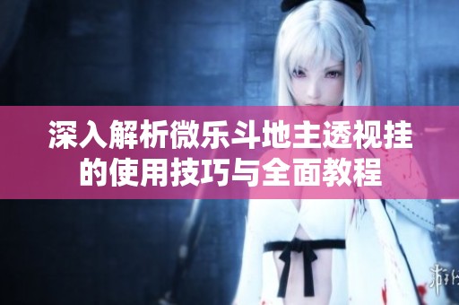 深入解析微乐斗地主透视挂的使用技巧与全面教程