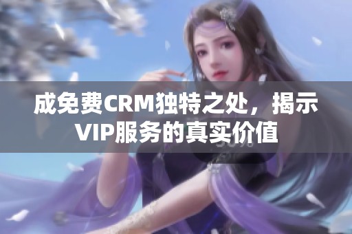 成免费CRM独特之处，揭示VIP服务的真实价值