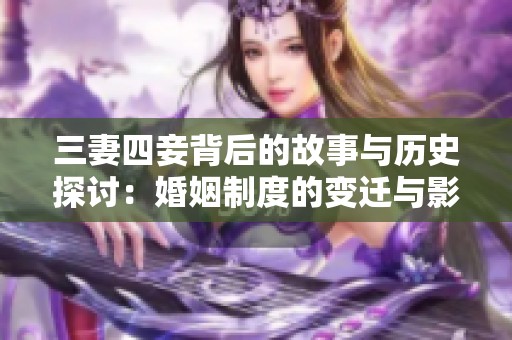 三妻四妾背后的故事与历史探讨：婚姻制度的变迁与影响