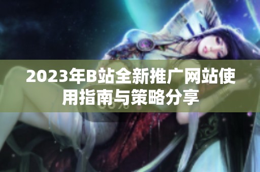 2023年B站全新推广网站使用指南与策略分享