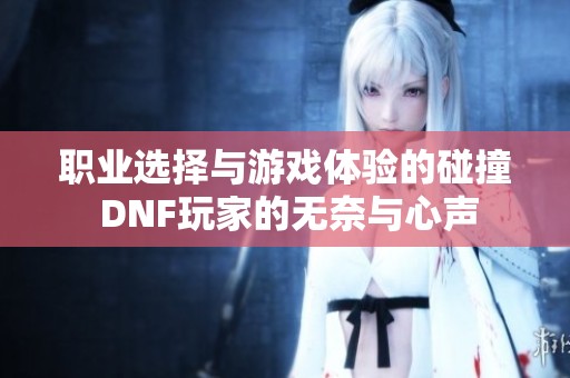 职业选择与游戏体验的碰撞 DNF玩家的无奈与心声