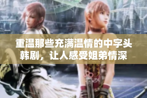 重温那些充满温情的中字头韩剧，让人感受姐弟情深