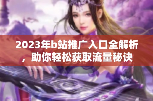 2023年b站推广入口全解析，助你轻松获取流量秘诀