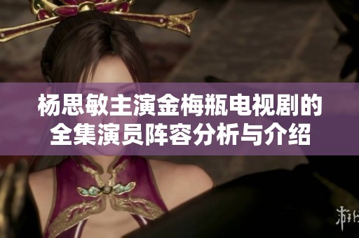 杨思敏主演金梅瓶电视剧的全集演员阵容分析与介绍