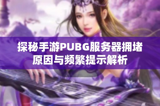 探秘手游PUBG服务器拥堵原因与频繁提示解析