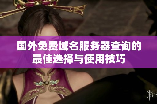 国外免费域名服务器查询的最佳选择与使用技巧