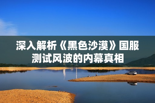 深入解析《黑色沙漠》国服测试风波的内幕真相