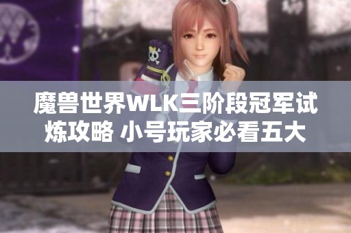 魔兽世界WLK三阶段冠军试炼攻略 小号玩家必看五大良品推荐
