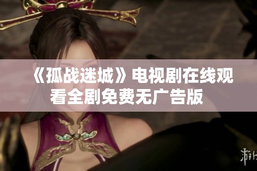 《孤战迷城》电视剧在线观看全剧免费无广告版 