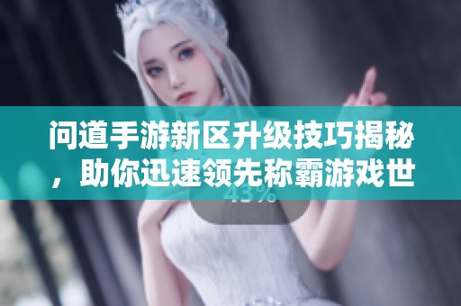 问道手游新区升级技巧揭秘，助你迅速领先称霸游戏世界