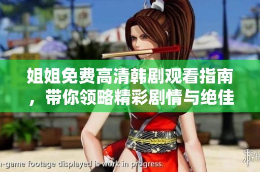 姐姐免费高清韩剧观看指南，带你领略精彩剧情与绝佳演技