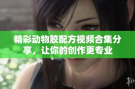 精彩动物胶配方视频合集分享，让你的创作更专业
