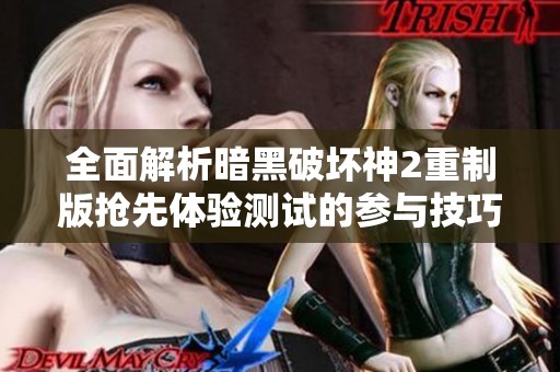 全面解析暗黑破坏神2重制版抢先体验测试的参与技巧与秘籍
