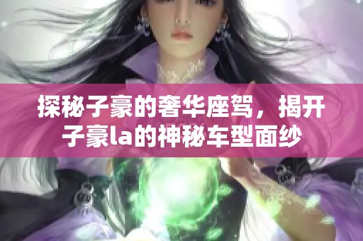 探秘子豪的奢华座驾，揭开子豪la的神秘车型面纱