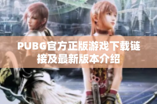 PUBG官方正版游戏下载链接及最新版本介绍