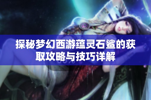 探秘梦幻西游蕴灵石鲨的获取攻略与技巧详解