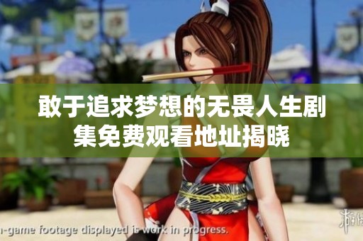 敢于追求梦想的无畏人生剧集免费观看地址揭晓