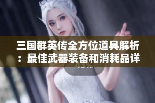 三国群英传全方位道具解析：最佳武器装备和消耗品详尽推荐与使用策略