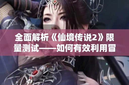 全面解析《仙境传说2》限量测试——如何有效利用冒险手册提升游戏体验