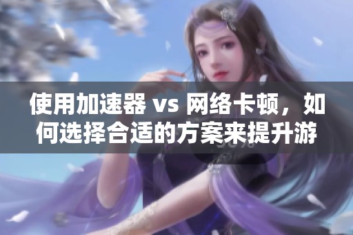 使用加速器 vs 网络卡顿，如何选择合适的方案来提升游戏体验