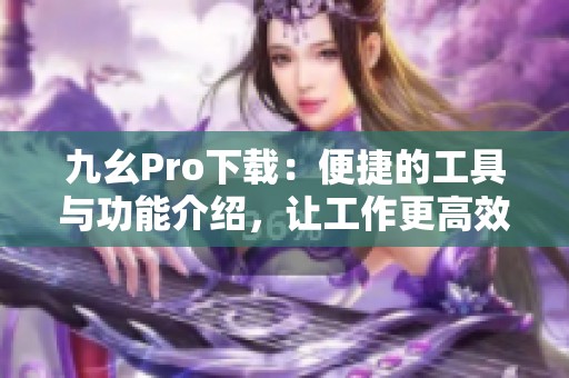 九幺Pro下载：便捷的工具与功能介绍，让工作更高效